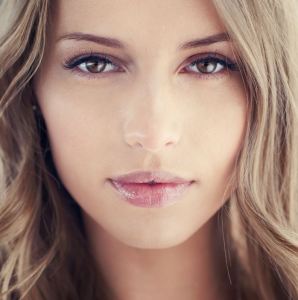 Woman with good skin care