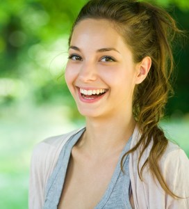 A smiling woman